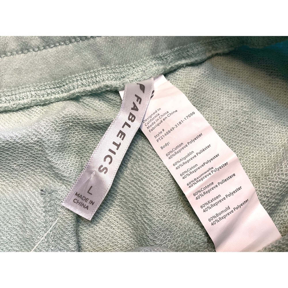 Fabletics Daria Jogger III Sage Green Recycled Terry Sweatpants L Lounge  NEW‎ - Picture 7 of 8